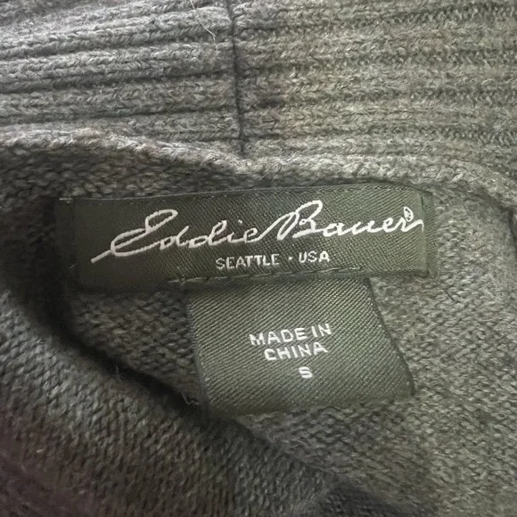 Eddie Bauer Sweater Womens Small Sage Green Pullover Wool Blend Ribbed Collar‎ - Picture 6 of 8